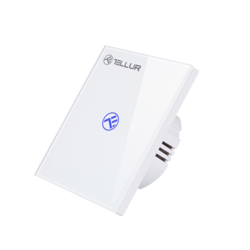 Tellur Χωνευτός Διακόπτης Τοίχου Wi-Fi για Έλεγχο Φωτισμού με Πλαίσιο και Ένα Πλήκτρο Λευκός