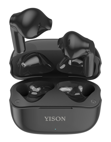 YISON earphones με θήκη φόρτισης TWS-T6 True Wireless μαύρα