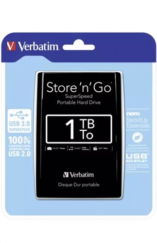 Verbatim Store 'n' Go Portable Εξωτερικός Σκληρός Δίσκος 1TB