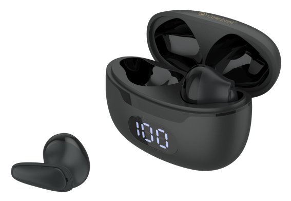 CELEBRAT earphones με θήκη φόρτισης TWS-W34 True Wireless μαύρα