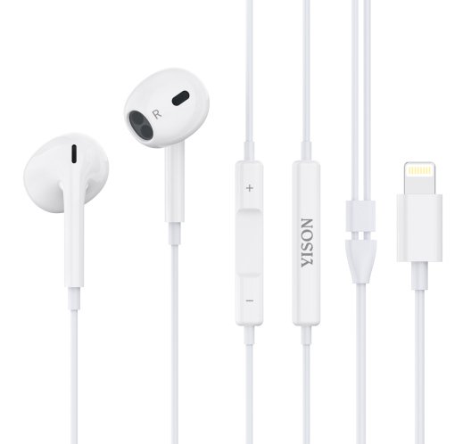 YISON earphones με μικρόφωνο X7 Lightning 1.2m λευκά