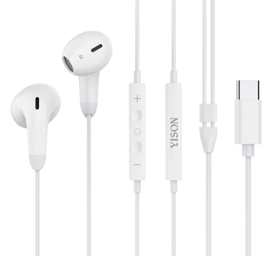 YISON earphones με μικρόφωνο X8 USB-C 13mm 1.2m λευκά