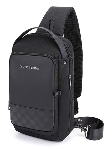ARCTIC HUNTER Τσάντα Crossbody XB00105-BK USB αδιάβροχη μαύρο