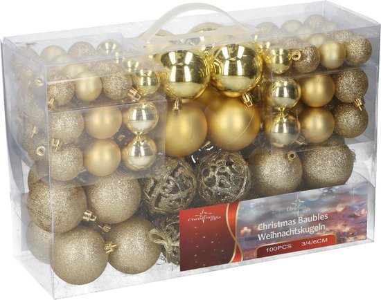 Christmas Gifts Χριστουγεννιάτικες Μπάλες Xmas Balls 100  32x3cm & 36x4cm & 32x6cm Χρυσό
