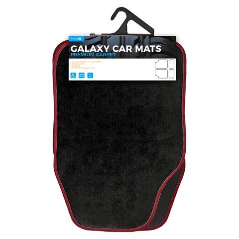 Simply Galaxy Πατάκια Αυτοκινήτου Σετ 2 Κομμάτια 66x43cm Kόκκινο Μαύρο