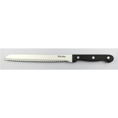 Cook-Shop Μαχαίρι Ψωμιού με Μαύρη Λαβή και Ανοξείδωτη Λεπίδα 20cm