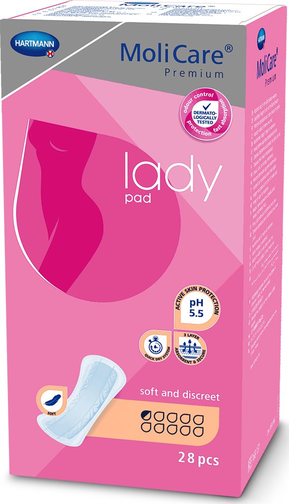 Hartmann Σερβιέτες Ακράτειας Γυναικείες Molicare Premium Lady Pad 0.5 Drops 28τμχ