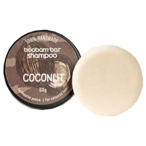 Boobam Bar Shampoo Coconut Μπάρα Σαμπουάν για Βαμμένα Μαλλιά Καρύδα 60g