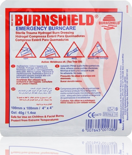 Burnshield Emergency Burncare 100mm x 100mm 40gr