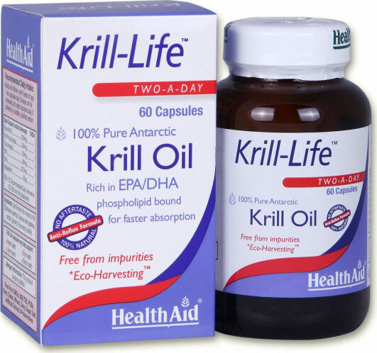 Health Aid Krill Life Two A Day Krill Oil Κατάλληλο για Παιδιά 60 κάψουλες