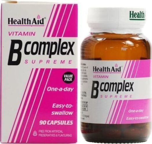 Health Aid Vitamin B Complex 90 Caps Βιταμίνη για τα Μαλλιά & τo Δέρμα 90 κάψουλες
