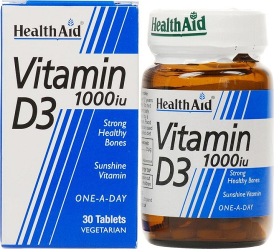 Health Aid Vitamin D3 Βιταμίνη για Ανοσοποιητικό 1000 IU 30 ταμπλέτες