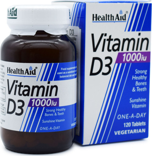 Health Aid Vitamin D3 Βιταμίνη για Ανοσοποιητικό 1000iu 120 ταμπλέτες