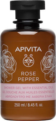 Apivita Rose Pepper Αφρόλουτρο σε Gel με Aιθέρια Έλαια 250ml