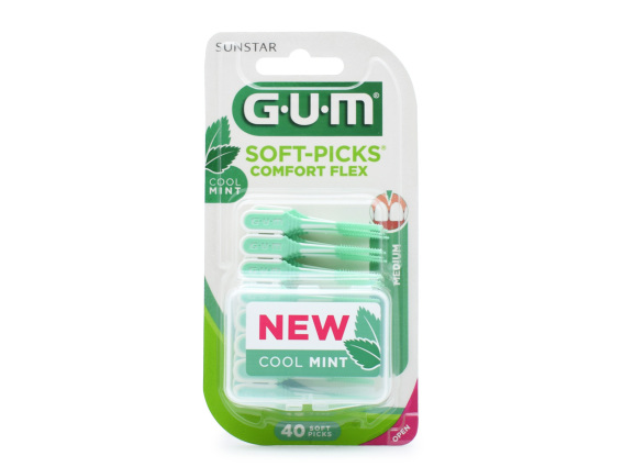 Gum Soft-Picks Comfort Flex Μεσοδόντιες Οδοντογλυφίδες Medium 40τμχ Πράσινες