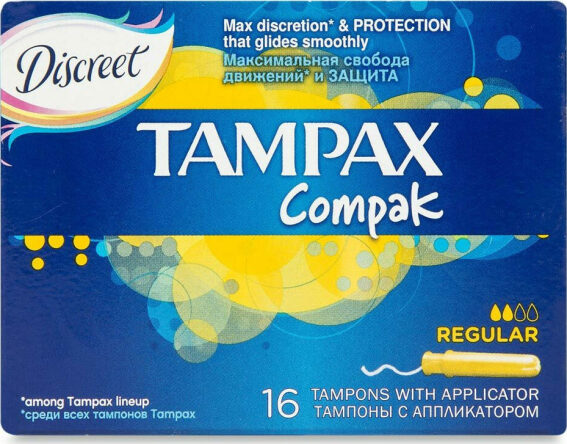 Tampax Ταμπόν Compak Regular με Απλικατέρ για Κανονική Ροή 16 Tεμάχια