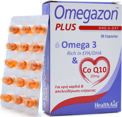 Health Aid Omegazon Plus One A Day Omega 3 & CoQ10 Ιχθυέλαιο 30 κάψουλες