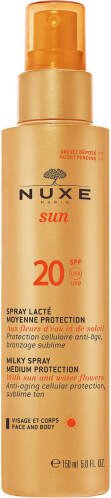 Nuxe Sun Milky Αδιάβροχη Αντηλιακή Λοσιόν Προσώπου και Σώματος SPF20 σε Spray 150ml