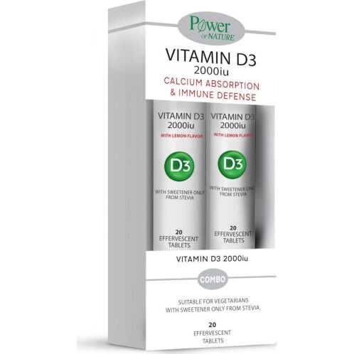 Power Health Vitamin D3 Βιταμίνη 2000iu 2 x 20 αναβράζοντα δισκία