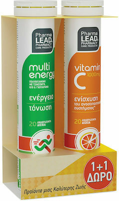 Vitorgan Multi Energy & Vitamin C 1000mg Βιταμίνη για Ενέργεια & Ανοσοποιητικό 1000mg Multiflavoured