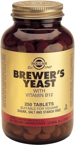 Solgar Brewer’s Yeast with Vitamin B12 Φυσική Μαγιά και Βιταμίνη Β12 250 tabs