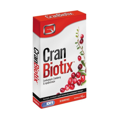 Quest CranBiotix Προβιοτικά και Cranberry για Πεπτικό & Ουροποιητικό Σύστημα 30 Κάψουλες