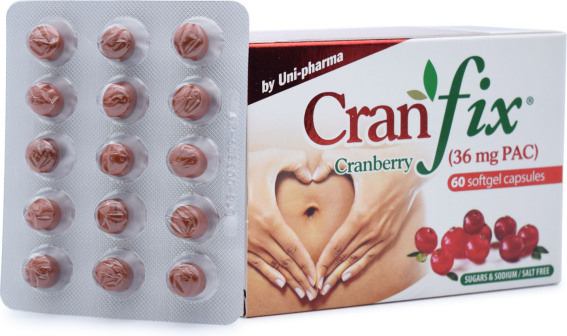 Unipharma Unipharma Cranfix Cranberry Συμπλήρωμα Διατροφής Κατά των Ουρολοιμώξεων, 60Caps