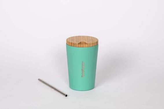Boobam Cup Lite Ποτήρι Θερμός με Καλαμάκι Γαλάζιο 350ml