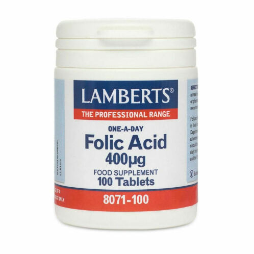 Lamberts Folic Acid 400MCG Συμπλήρωμα Διατροφής με Φολικό Οξύ 100 tabs
