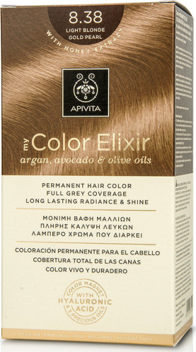 Apivita Color Elixir Βαφή Μαλλιών | Ξανθό Ανοιχτό Μελί Περλέ 8.38