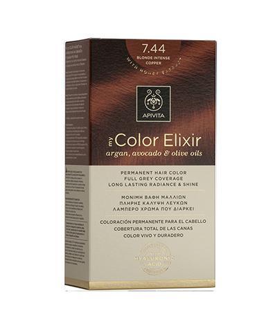 Apivita My Color Elixir Βαφή Μαλλιών Blonde Intense Copper Ξανθό Έντονο Χάλκιν 7.44