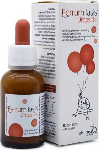 PharmaQ Ferrum Iasis Drops 3+ Συμπλήρωμα Διατροφής Για Παιδιά Σε Σταγόνες Για Την Έλλειψη Σιδήρου 30ml