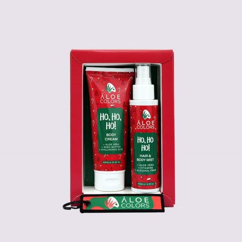 Aloe Colors Ho Ho Ho Σετ Περιποίησης Body Cream 100ml & Hair - Body Mist 100ml & Δώρο Μπρελόκ