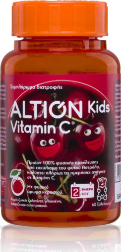Altion Kids Vitaminc C Βιταμίνη για Ενέργεια & Ανοσοποιητικό Κεράσι 60 ζελεδάκια