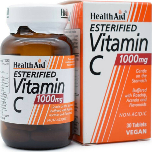 Health Aid Esterified Vitamin C Βιταμίνη για Ενέργεια & Ανοσοποιητικό 1000mg 30 ταμπλέτες