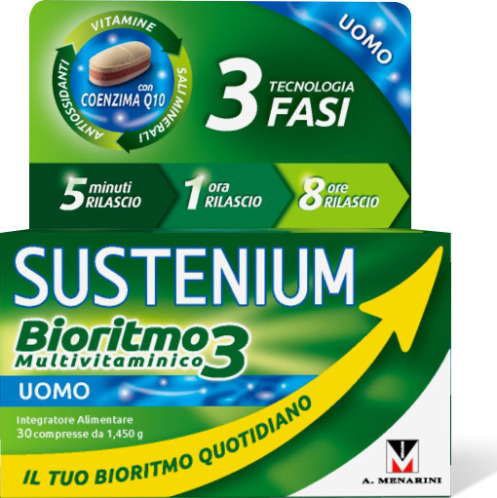 Menarini Sustenium Biorhythm 3 Multivitamin Man Βιταμίνη για Ενέργεια & Ανοσοποιητικό 30 ταμπλέτες