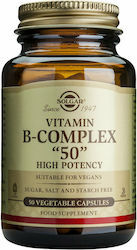 Solgar B-Complex "50" Βιταμίνη για Ενέργεια, τα Μαλλιά & τo Δέρμα 50mg 50 φυτικές κάψουλες