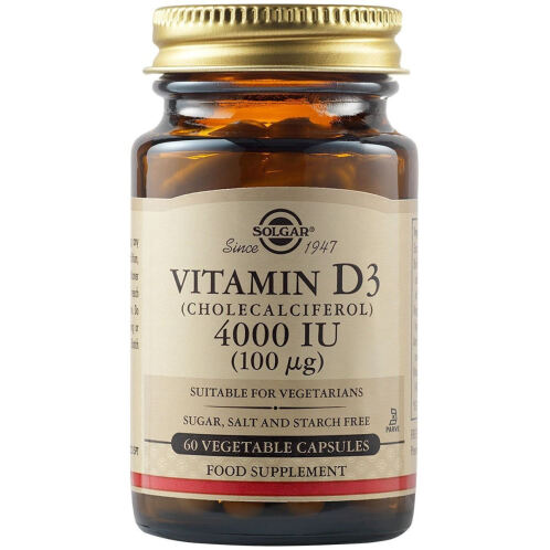 Solgar Vitamin D3 Βιταμίνη για Ανοσοποιητικό 4000iu 60 φυτικές κάψουλες