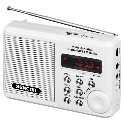 Sencor Φορητό Ραδιόφωνο Τσέπης SRD 215 W Λευκό