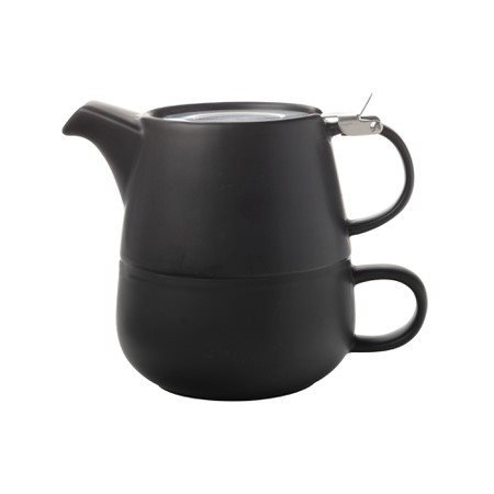 Maxwell & Williams Tea For One Κεραμικό Μαύρο Tint Φλιτζάνι με Τσαγιέρα 450ml