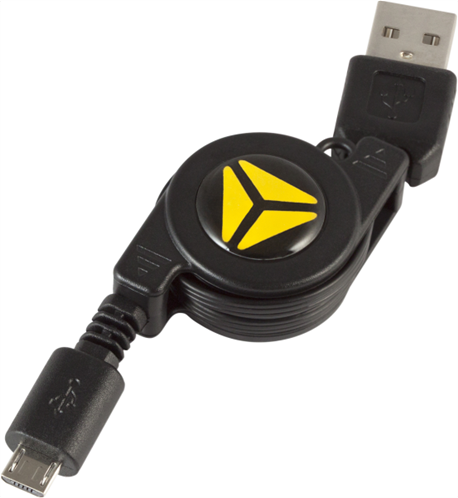 Yenkee Καλώδιο USB 2.0 to micro USB Retractable 0.75m Μαύρο YCU 100R BK