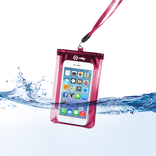 Celly Splashbag Waterproof Case Up To 5.7 Smartphone Pink