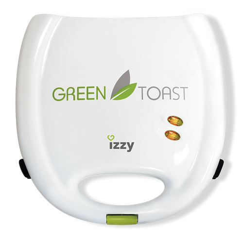 Izzy Τοστιέρα με Αποσπώμενες Κεραμικές Πλάκες Με Ραβδώσεις για 2 Τοστ 700W Green Toast