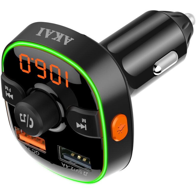 Akai FMT52BT FM transmitter με LED, Hands Free, φορτιστή αυτοκινήτου